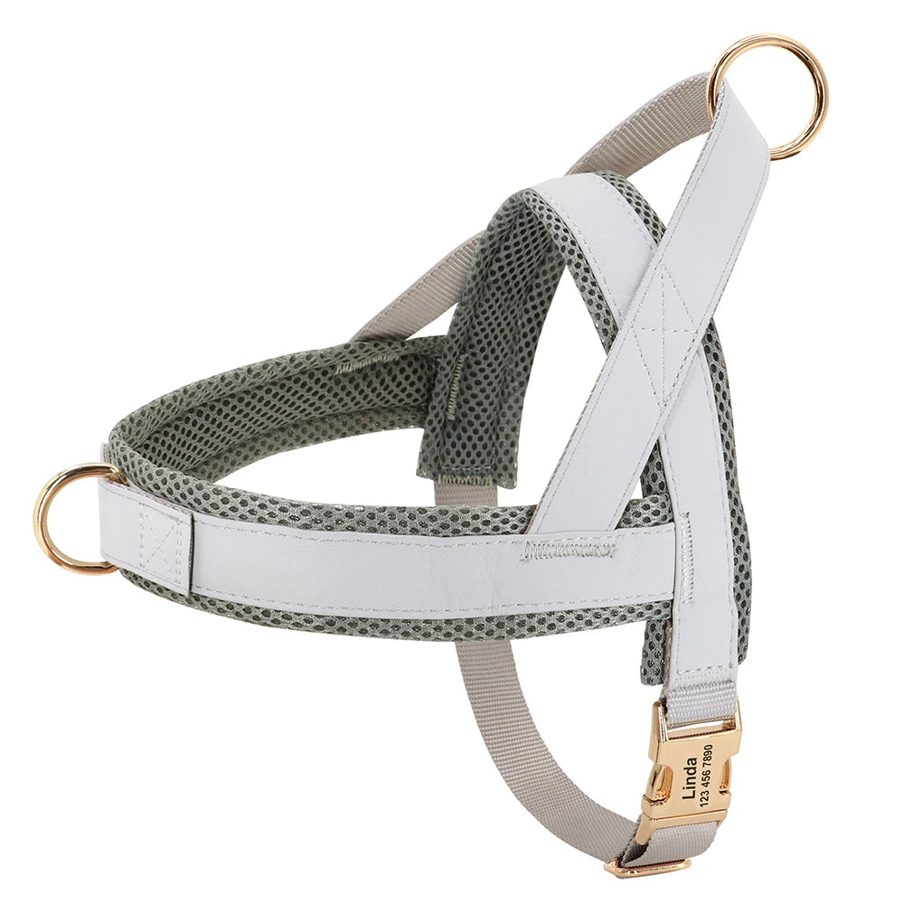 Personalized Nylon Dog Harness No Pull Pet Dog Harness Vest Free Engraved For Medium Large Dogs Walking Training Pet Supplies