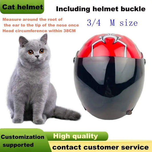 Pet Helmet-Outdoor Mini Head Protecting Safe Hat 30-37cm head Durable Cat Motorcycle Helmet Full Face accesorios para gatos