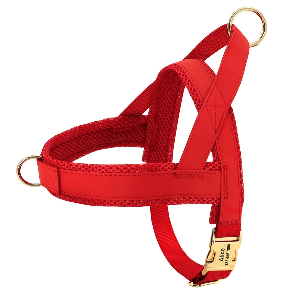 Personalized Nylon Dog Harness No Pull Pet Dog Harness Vest Free Engraved For Medium Large Dogs Walking Training Pet Supplies