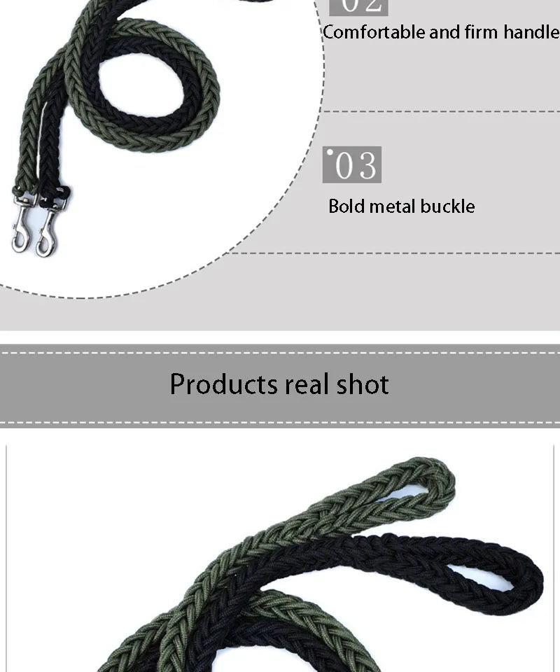 Nylon Dog Harness Leash For Medium Large Dogs Leads Pet Training Running Walking Safety Mountain Climb Dog Leashes Ropes supply