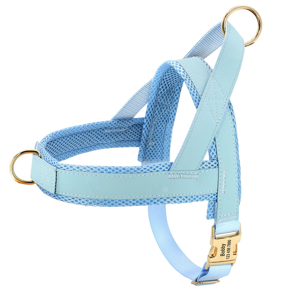 Personalized Nylon Dog Harness No Pull Pet Dog Harness Vest Free Engraved For Medium Large Dogs Walking Training Pet Supplies