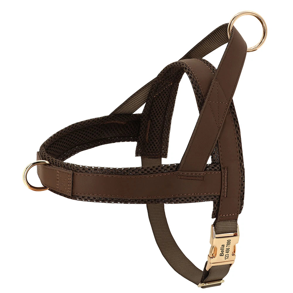 Personalized Nylon Dog Harness No Pull Pet Dog Harness Vest Free Engraved For Medium Large Dogs Walking Training Pet Supplies
