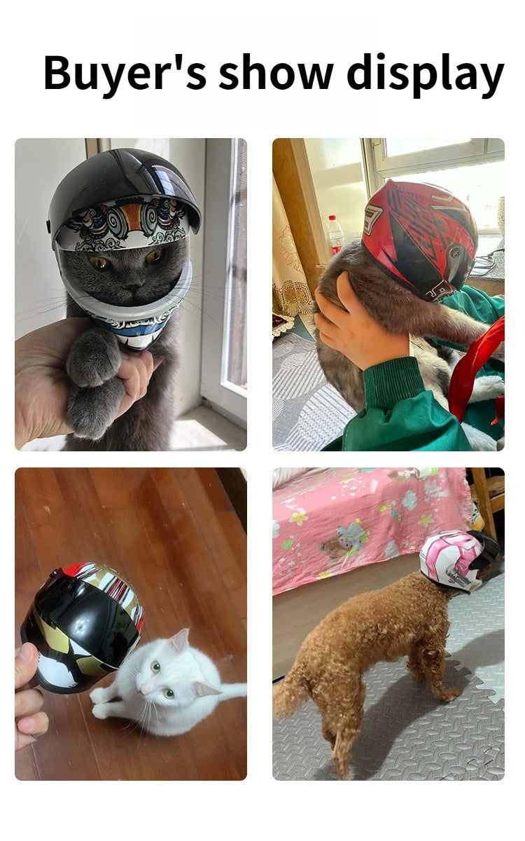 Pet Helmet-Outdoor Mini Head Protecting Safe Hat 30-37cm head Durable Cat Motorcycle Helmet Full Face accesorios para gatos