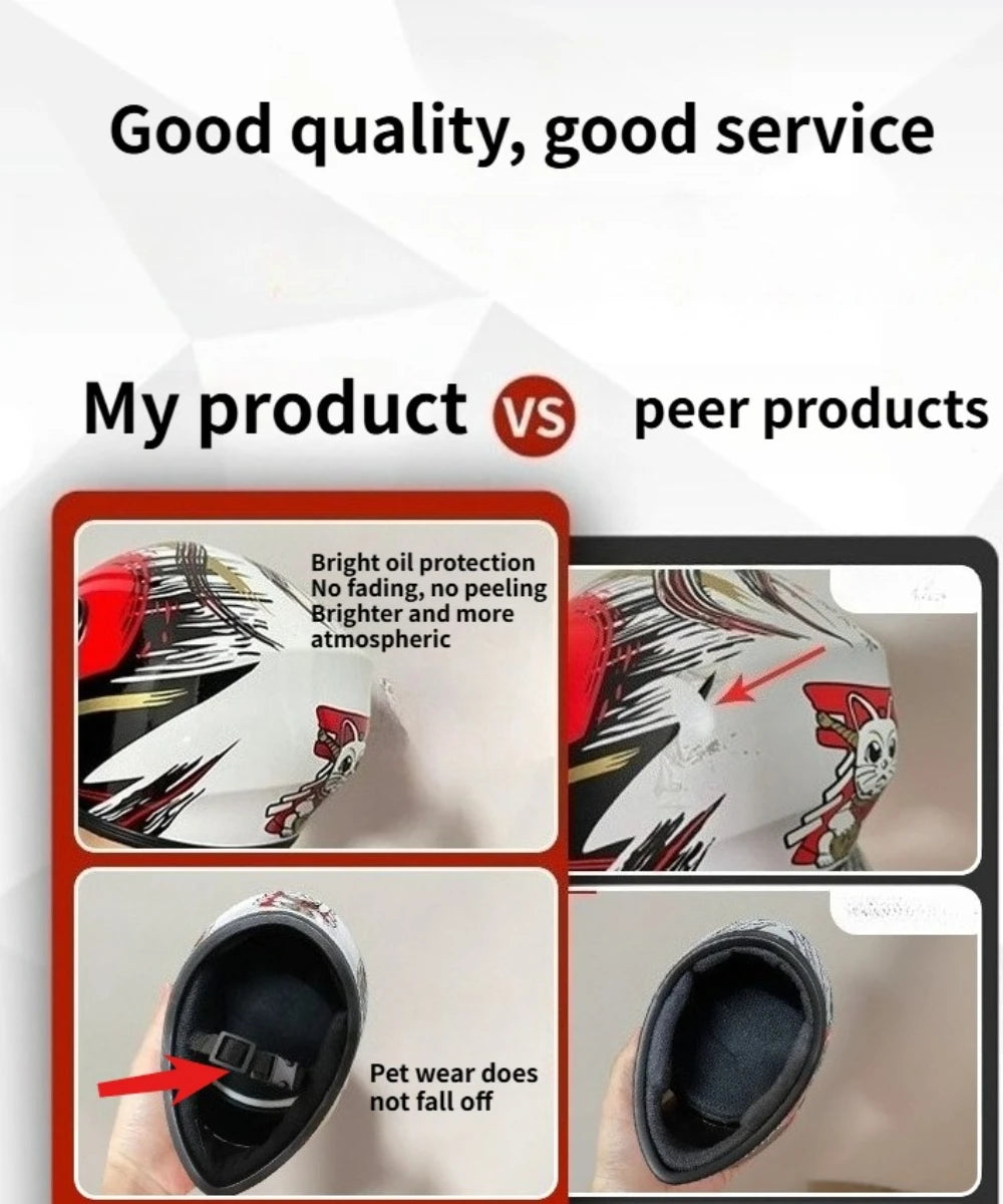 Pet Helmet-Outdoor Mini Head Protecting Safe Hat 30-37cm head Durable Cat Motorcycle Helmet Full Face accesorios para gatos