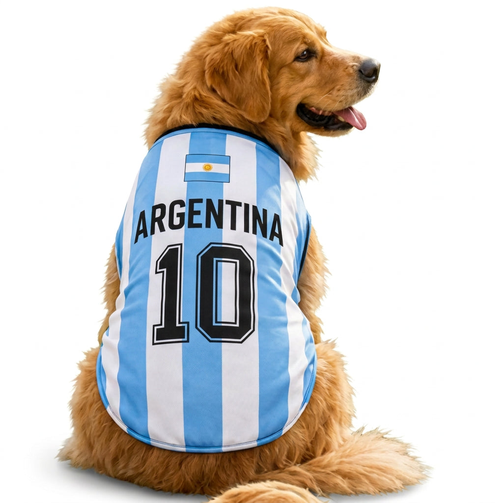 Sleeveless Polyester Dog Soccer Jersey with Country Prints