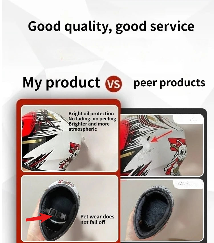 Pet Helmet-Outdoor Mini Head Protecting Safe Hat 30-37cm head Durable Cat Motorcycle Helmet Full Face accesorios para gatos
